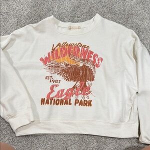 Yellowstone Wilderness Eagle Graphic Sweatshirt - Cream